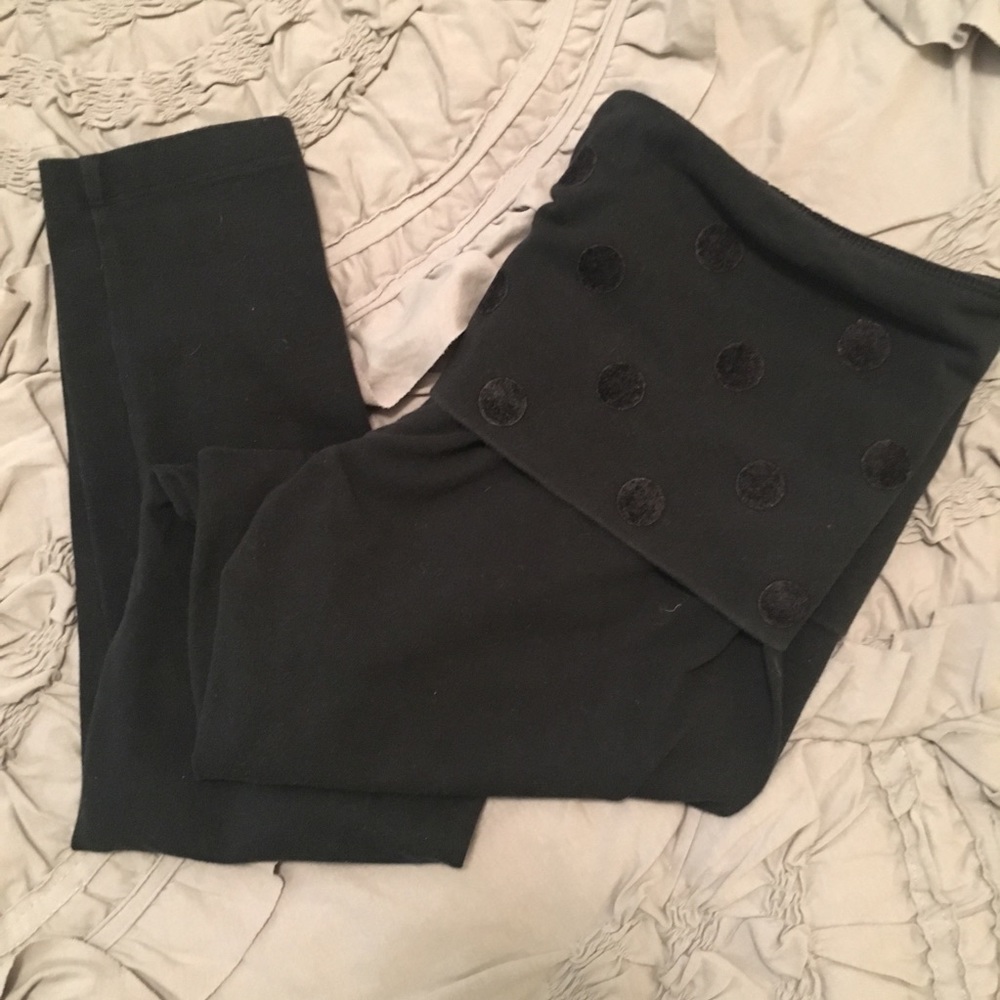 PINK black polka dot yoga pant leggings • Size S
